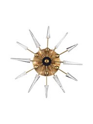 Sparta 6-Light Wall Sconce in Aged Brass.